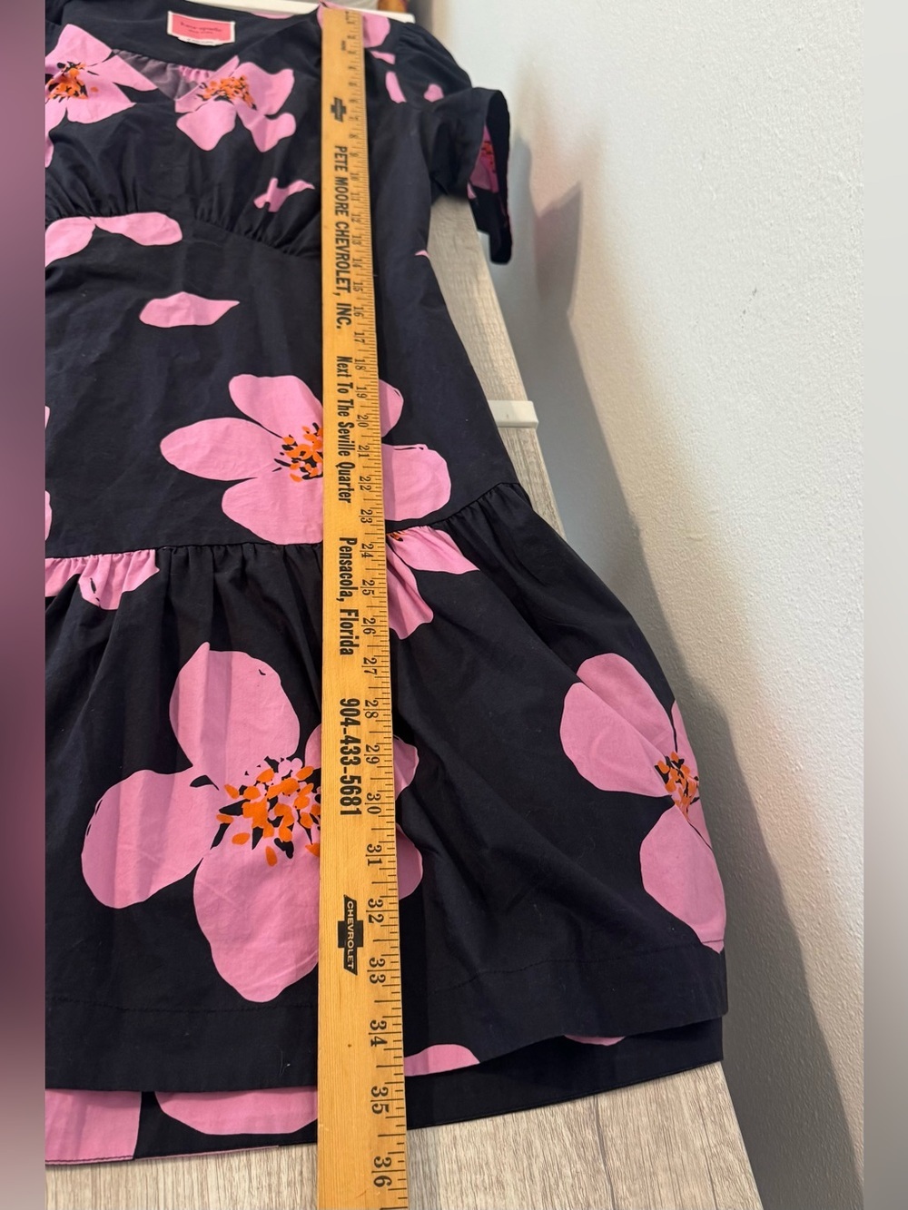 Kate Spade Grand Flora Fit n Flare Mini Dress Voluminous Sleeves Cocktail Size 8 - Picture 6 of 8